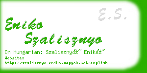 eniko szalisznyo business card